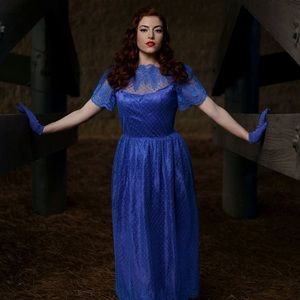 Royal Blue ILGWU Vintage Lace Dress